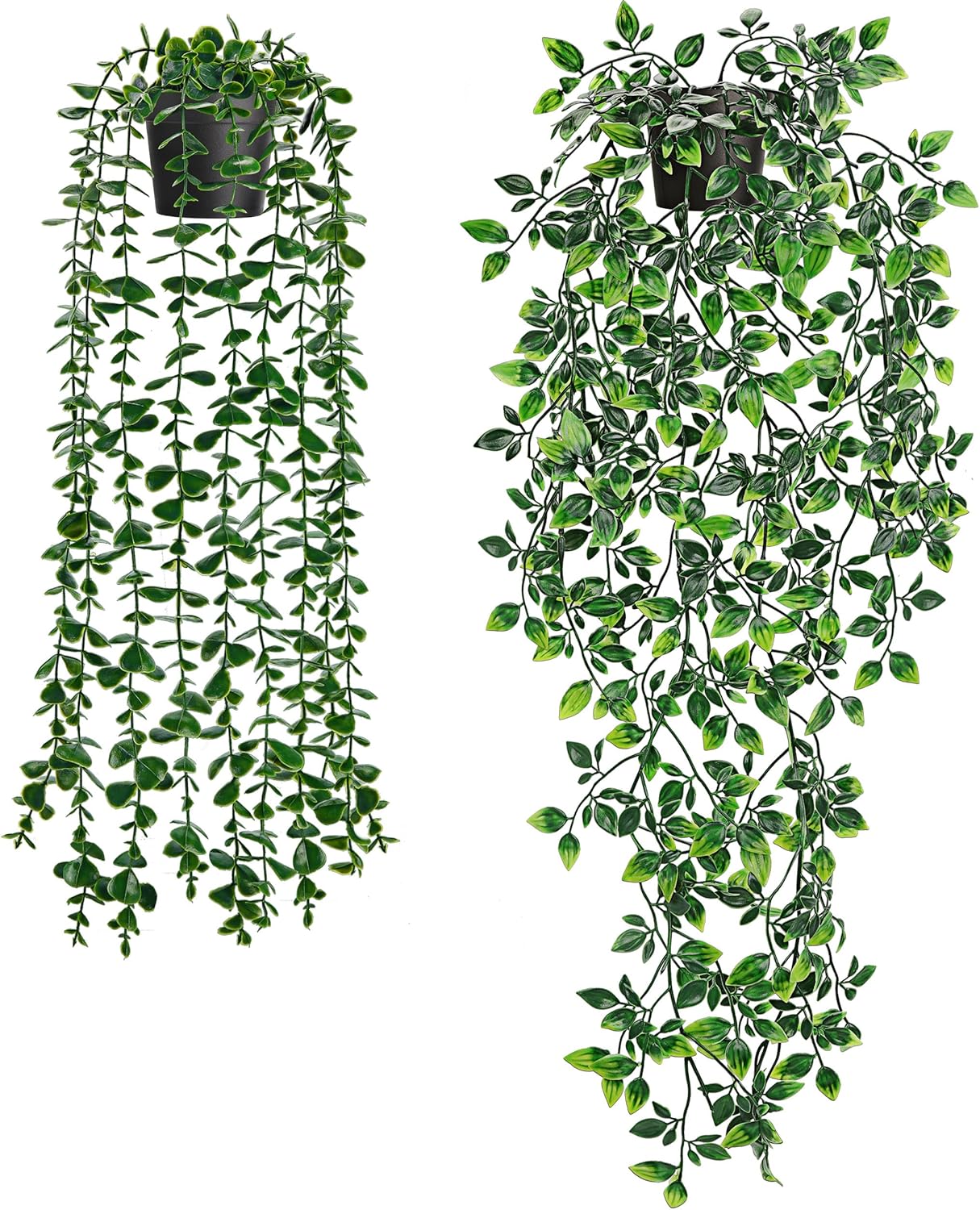 Der Rose 34'' Fake Plants Hanging Artificial Potted Plants Indoor and Outdoor for Home Bathroom Wall Shelf Office Decor (1Pack)