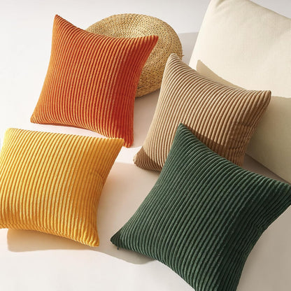 Topfinel Decorative Throw Pillow Covers Cushion Cases, Set of 4 Soft Velvet Modern Double-Sided Designs, Mix and Match for Boho Farmhouse Fall Home Decor (18x18 inch, Orange/Teal)