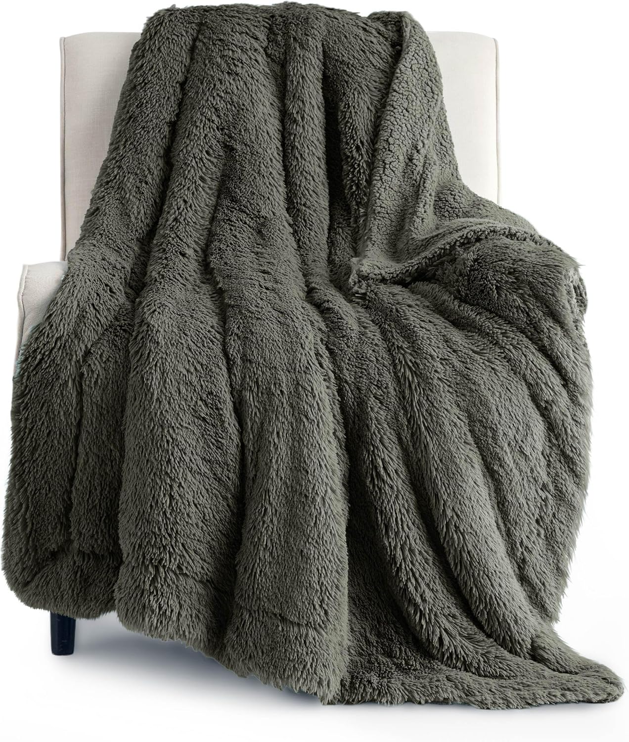Bedsure GentleSoft Fluffy Fuzzy Faux Fur Throw Blanket for Couch, Soft Sherpa Fleece Cozy Gifts for Women, Plush Bed Blanket Room Decor for Men, Thick Warm Minky Teen Gifts Winter Bedding