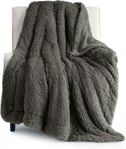Bedsure GentleSoft Fluffy Fuzzy Faux Fur Throw Blanket for Couch, Soft Sherpa Fleece Cozy Gifts for Women, Plush Bed Blanket Room Decor for Men, Thick Warm Minky Teen Gifts Winter Bedding