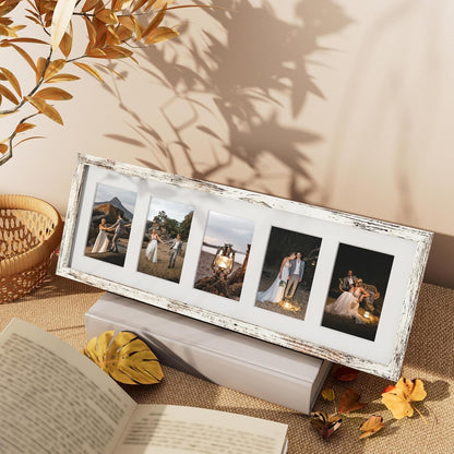 Vittanly 11x14 Collage Picture Frame, Displays 5Pcs 4x6 Pictures with Mat or 1Pcs 11x14 without Mat for Wall Mounting, Picture Frames Collage Wall Decor in Black, 1 Pack