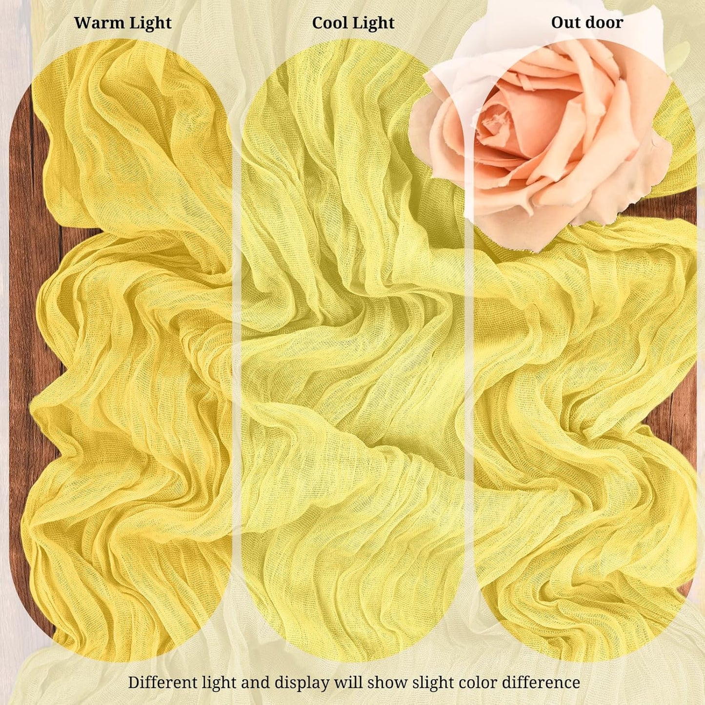 10 Pack Beige Cheesecloth Table Runner 17x108 Inch Boho Gauze Cheese Cloth Table Runners for Wedding Party Baby Shower Birthday Home Decor