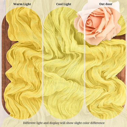 10 Pack Beige Cheesecloth Table Runner 17x108 Inch Boho Gauze Cheese Cloth Table Runners for Wedding Party Baby Shower Birthday Home Decor