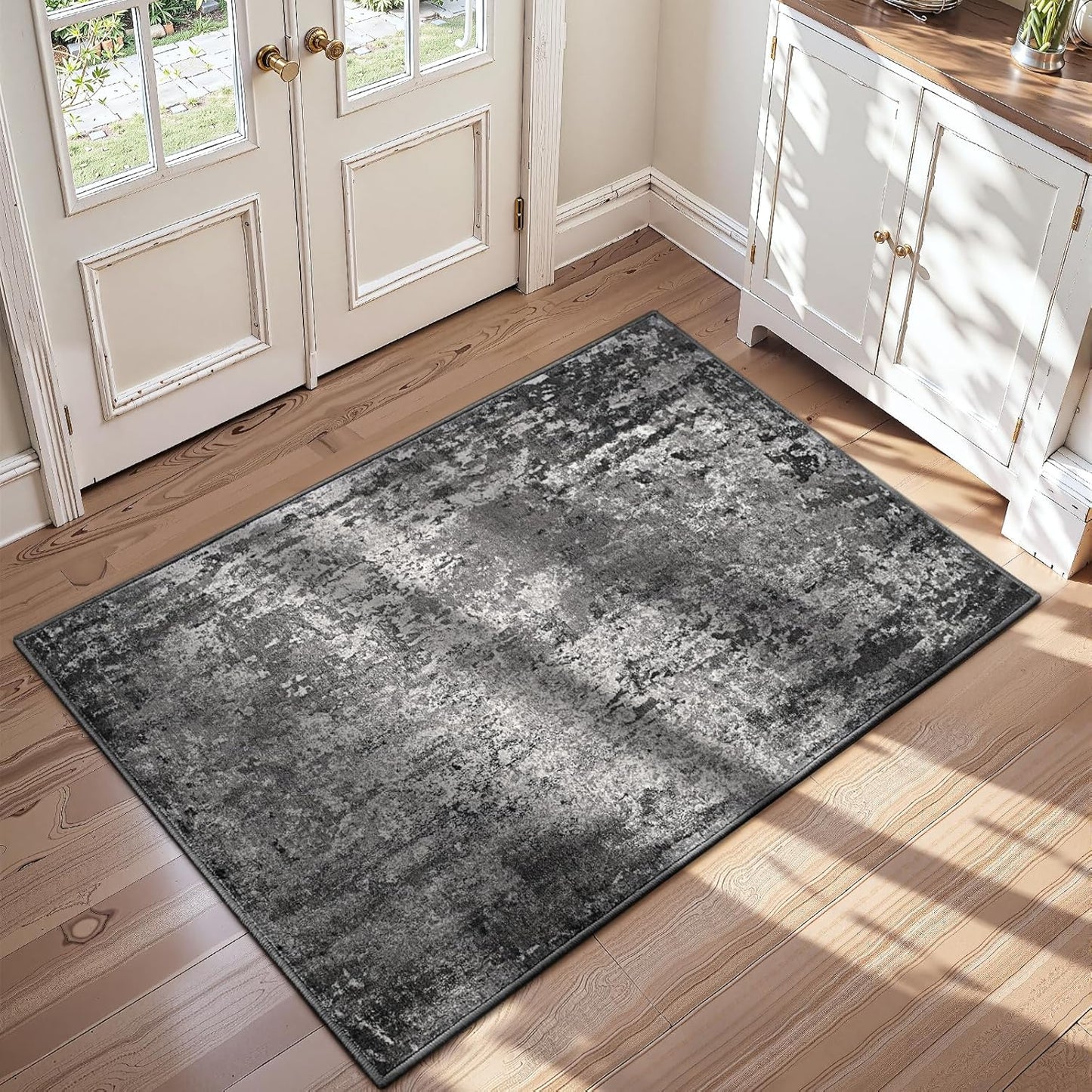 Ompaa 2x6 Rug Runners for Hallways Kitchen Runner Rug Non Slip Washable Grey Long Runner Rugs with Rubber Backing Soft Abstract Carpet Runner for Hallways, Kitchen, Bedroom, Bathroom, Entryway - Colors A