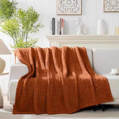 50x70 Inch Rust Throw Blanket - Soft & Fluffy Fleece, Cute & Aesthetic, Perfect for Sofa, Couch, Chair, Bed, Living Room & Bedroom, All-Season Use, Plush & Cozy Decorative Blanket