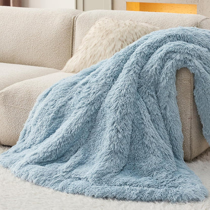 Bedsure GentleSoft Fluffy Fuzzy Faux Fur Throw Blanket for Couch, Soft Sherpa Fleece Cozy Gifts for Women, Plush Bed Blanket Room Decor for Men, Thick Warm Minky Teen Gifts Winter Bedding