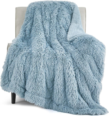 Bedsure GentleSoft Fluffy Fuzzy Faux Fur Throw Blanket for Couch, Soft Sherpa Fleece Cozy Gifts for Women, Plush Bed Blanket Room Decor for Men, Thick Warm Minky Teen Gifts Winter Bedding