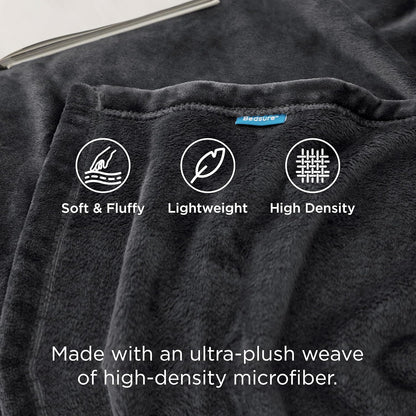 Bedsure GentleSoft Fleece Throw Blanket for Couch Grey - Lightweight Plush Fuzzy Cozy Soft Blankets and Throws for Sofa, Couch, Travel, Camping, 50x60 inches - Colors A