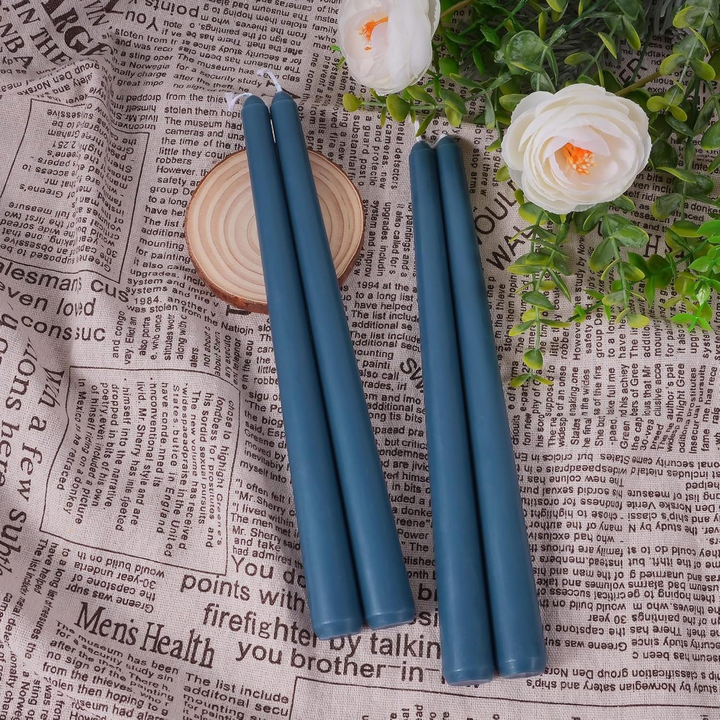 Viyffo Taper Candles, 10 Inch, 4 Pack, Olive Glow – Unscented, Dripless & Smokeless Design, Up to 8 Hour Burn – Long Tall Taper Candlesticks for Wedding, Dinner & Home Decor