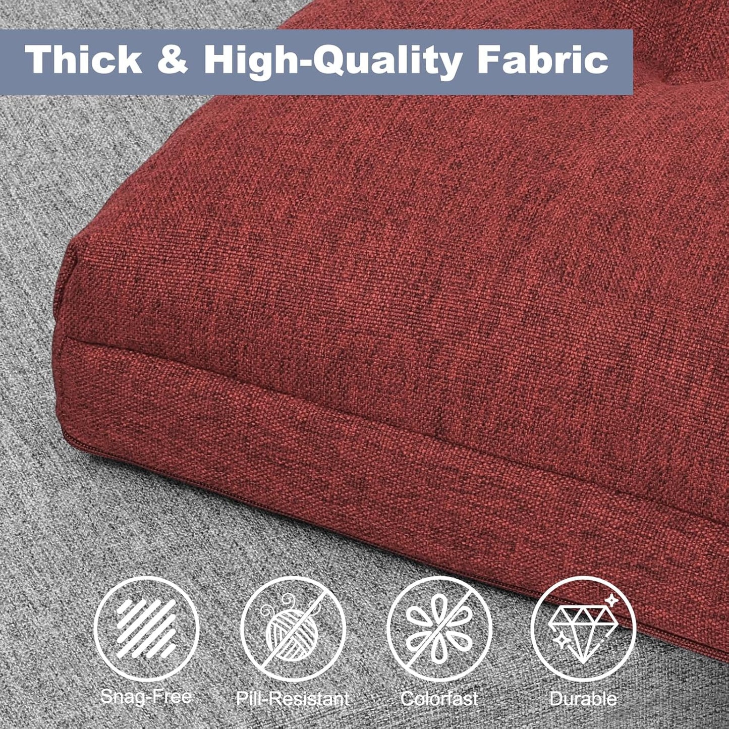 baibu 40 Inch Dual-Layer Patent Design Memory Foam Bench Cushion, Non-Slip Indoor Bench Cushion Standard Size Foam Pad with Machine Washable Cover (Dark Grey, 40x16x3in)