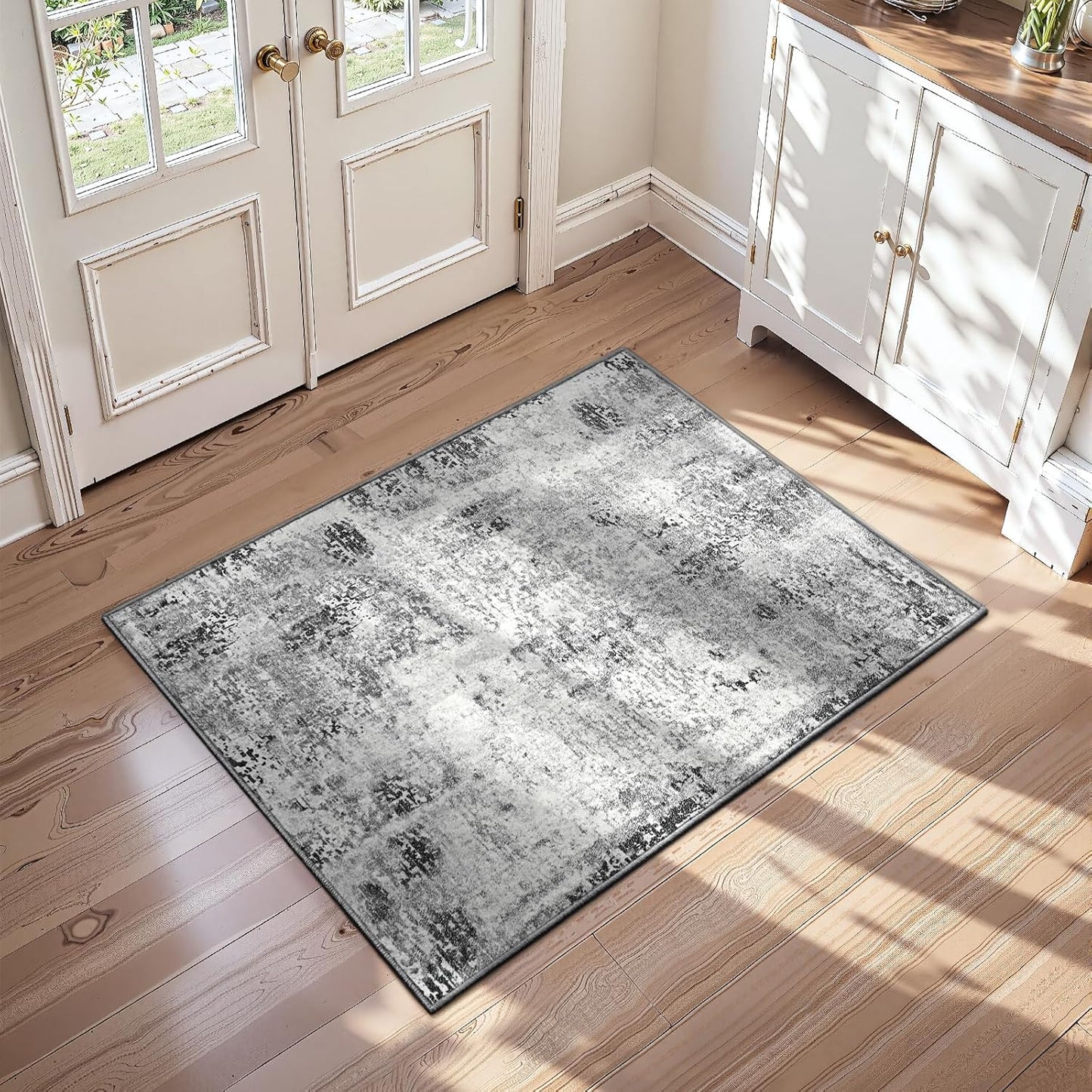Ompaa 2x6 Rug Runners for Hallways Kitchen Runner Rug Non Slip Washable Grey Long Runner Rugs with Rubber Backing Soft Abstract Carpet Runner for Hallways, Kitchen, Bedroom, Bathroom, Entryway - Colors A
