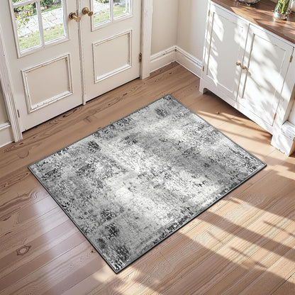 Ompaa 2x6 Rug Runners for Hallways Kitchen Runner Rug Non Slip Washable Grey Long Runner Rugs with Rubber Backing Soft Abstract Carpet Runner for Hallways, Kitchen, Bedroom, Bathroom, Entryway - Colors A