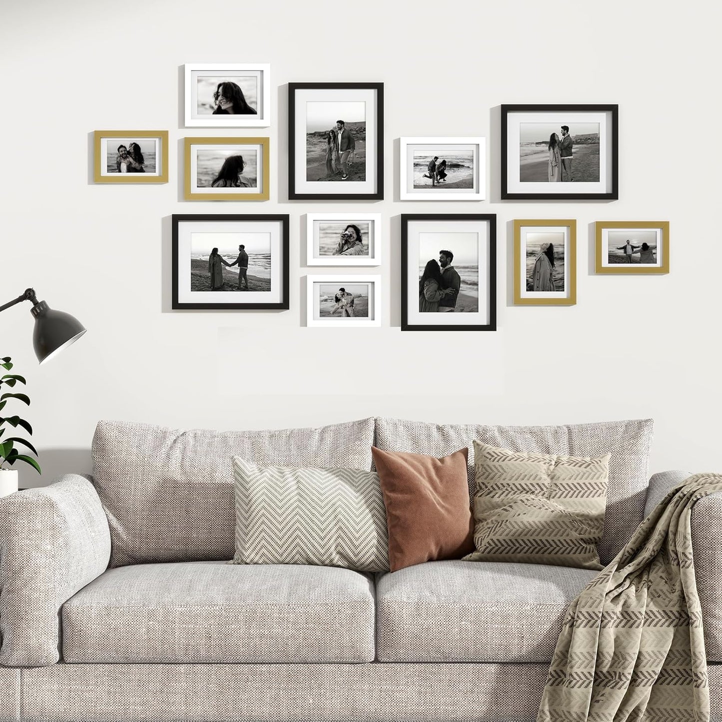 Venusmiles 20 Pack Picture Frames Collage Wall Decor, Gallery Frame Set for Wall Mounting or Tabletop Display, Multi Sizes Including 4pcs 8x10, 8pcs 5x7, 8pcs 4x6, Oak