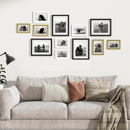 Venusmiles 20 Pack Picture Frames Collage Wall Decor, Gallery Frame Set for Wall Mounting or Tabletop Display, Multi Sizes Including 4pcs 8x10, 8pcs 5x7, 8pcs 4x6, Oak