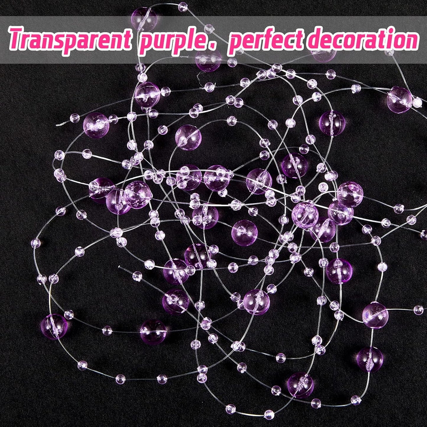Tondiamo 24 Pcs Artificial Pearl String for Floating Candle Faux Pearls Beads String Garland Centerpiece Decoration for Vases Filler Wedding Spring Holiday Party Decor(Gold)