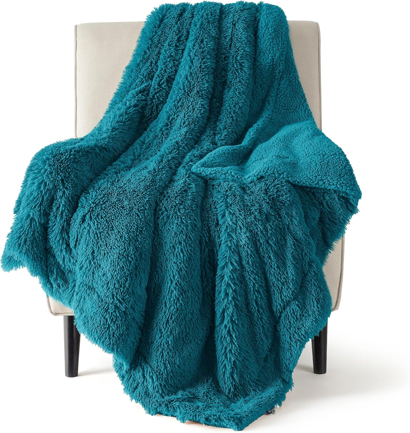 Bedsure GentleSoft Fluffy Fuzzy Faux Fur Throw Blanket for Couch, Soft Sherpa Fleece Cozy Gifts for Women, Plush Bed Blanket Room Decor for Men, Thick Warm Minky Teen Gifts Winter Bedding