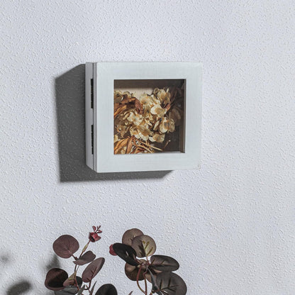 Freezing point Shadow Box Frame 8x8 Shadow Boxes Display Case with Linen Back Memorabilia Awards Medals Bouquet Photos Picture Badge Wedding Memory Box for Keepsakes Carbonized Small Pin Board