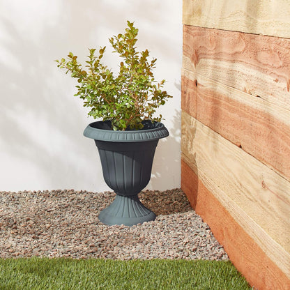 Arcadia Garden Products PL10CP Classic Traditional Plastic Urn Planter Indoor/Outdoor, 15" x 13", Brushed Copper