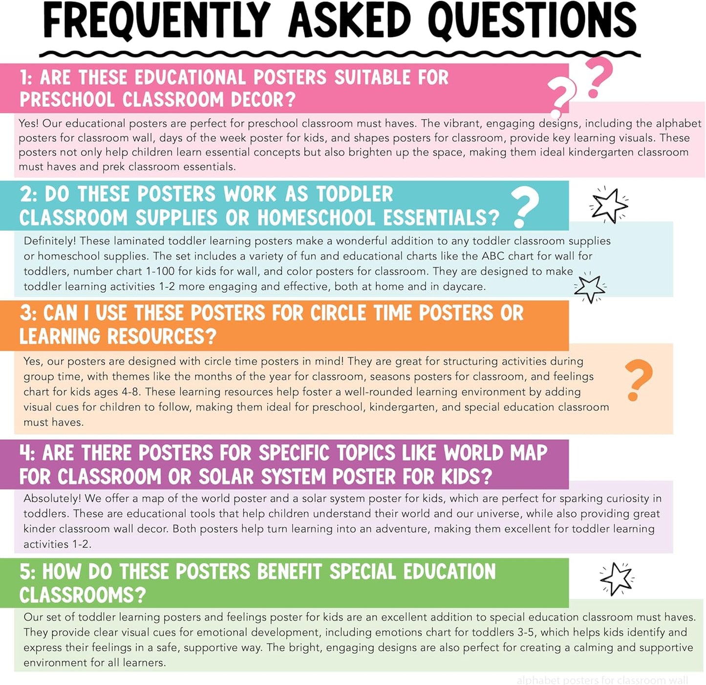 Hadley Designs 16 Educational Posters for Toddler Learning Activities - Laminated Pre-K Posters for Toddlers 1-3, Homeschool Essentials & Preschool Learning Activities, Kindergarten Classroom Decor