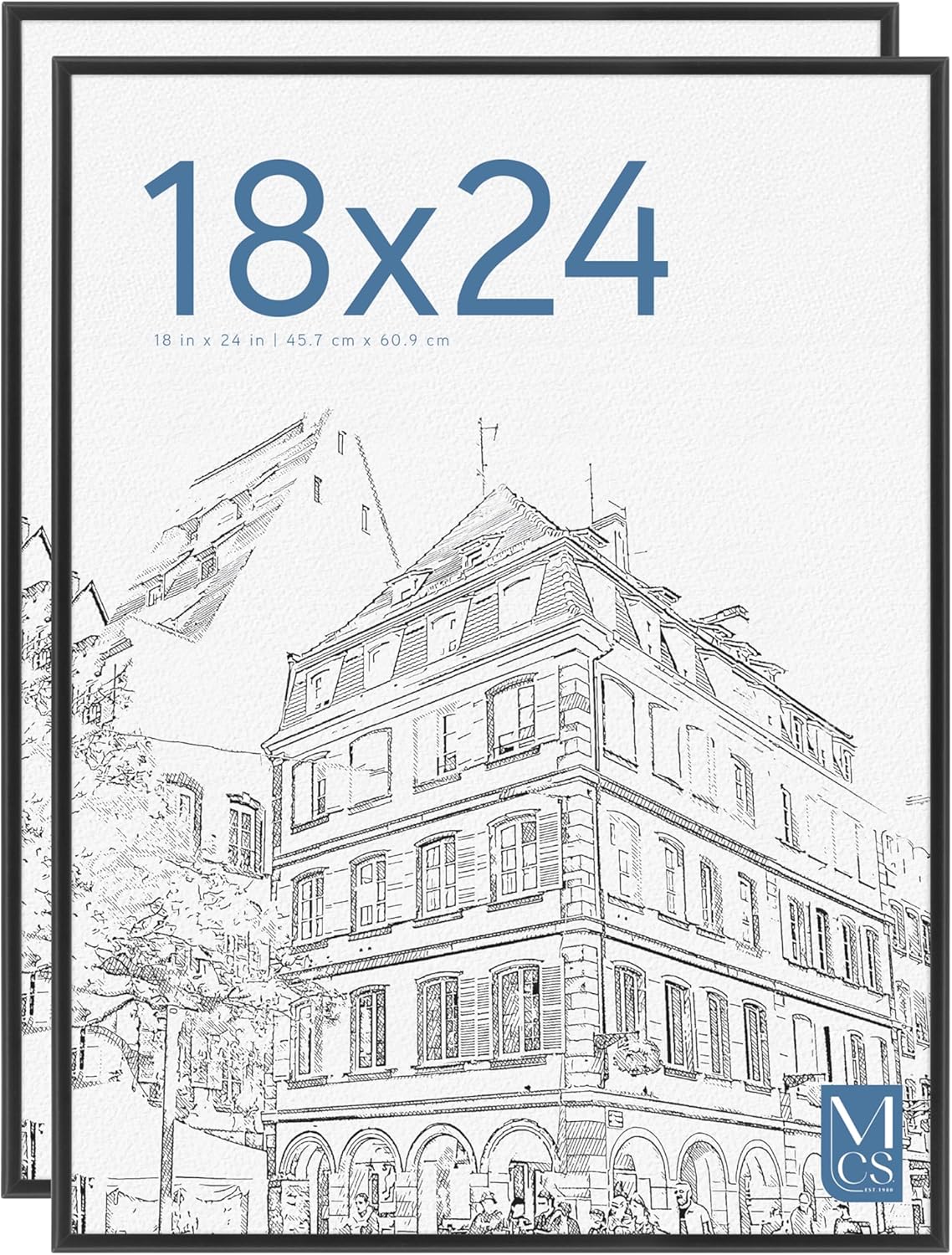 MCS Original Poster Frame 24x36 Black Lightweight Vertical & Horizontal Wall Hanging Large Picture Frame for Posters, Art Prints & Gallery Wall (6-Pack)