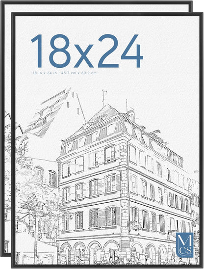 MCS Original Poster Frame 24x36 Black Lightweight Vertical & Horizontal Wall Hanging Large Picture Frame for Posters, Art Prints & Gallery Wall (6-Pack)