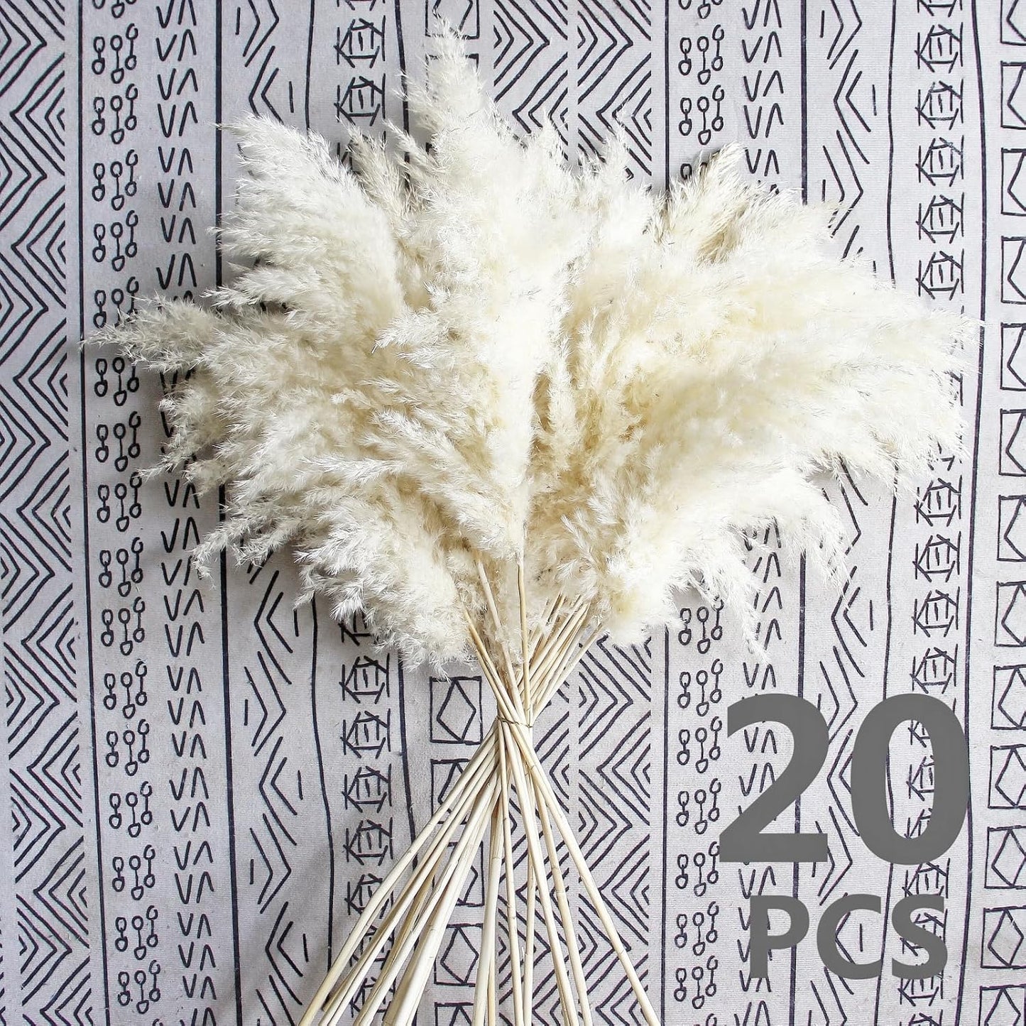 Pampas Grass Decor, Natural Dry Pampas Grass Small, Short Pampass Bulk for Farmhouse, Wall, Kitchen, Bedroom Decor, Office Decor (17 inch )