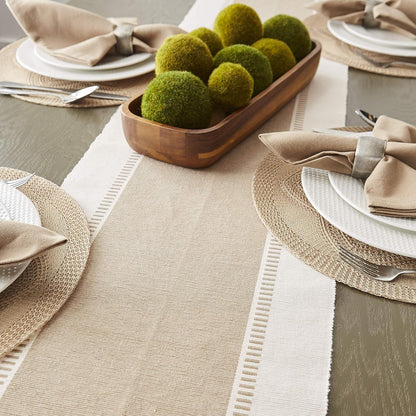 DII Dobby Stripe Woven Table Runner, 13x72-inch, French Blue