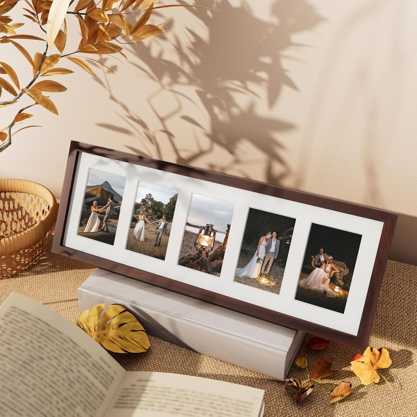 Vittanly 11x14 Collage Picture Frame, Displays 5Pcs 4x6 Pictures with Mat or 1Pcs 11x14 without Mat for Wall Mounting, Picture Frames Collage Wall Decor in Black, 1 Pack