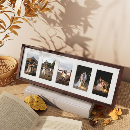 Vittanly 11x14 Collage Picture Frame, Displays 5Pcs 4x6 Pictures with Mat or 1Pcs 11x14 without Mat for Wall Mounting, Picture Frames Collage Wall Decor in Black, 1 Pack