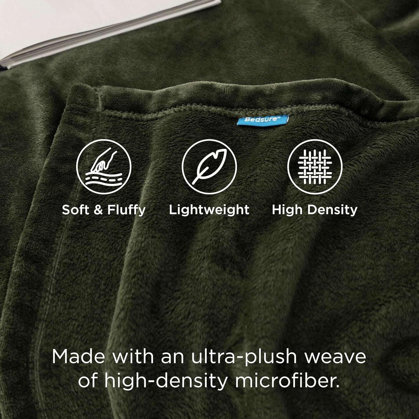 Bedsure GentleSoft Fleece Throw Blanket for Couch Grey - Lightweight Plush Fuzzy Cozy Soft Blankets and Throws for Sofa, Couch, Travel, Camping, 50x60 inches - Colors A
