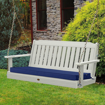 Outdoor Bench Cushions 48 x 18 Inch Thick Waterproof Porch Swing Cushions with Tie Patio Furniture Chair Cushion Bench Pad 5 Year Color Fastness Backyard Seat Pads Navy
