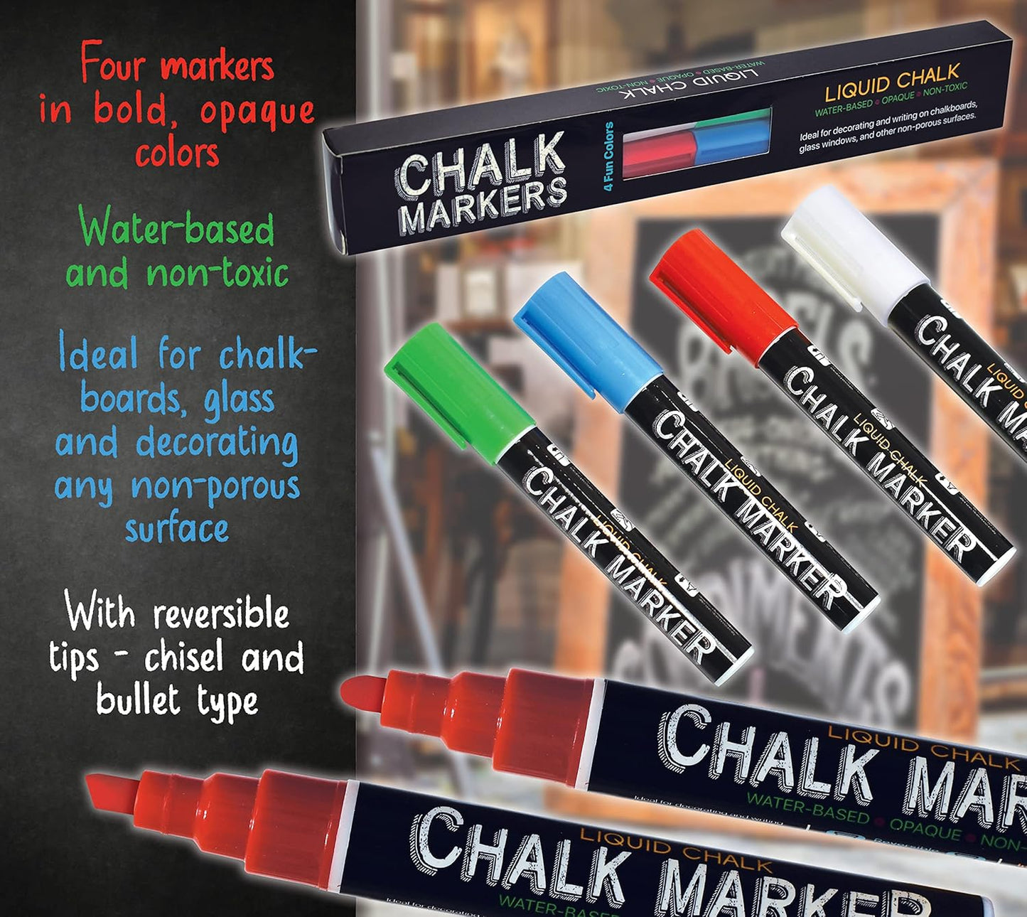 Better Office Products Magnetic Chalkboard, 20x30 Rustic Wood Frame Chalkboard Sign, Wall Mount Vertical/Horizontal, Includes Chalk Markers, Eraser, Chalk Board Easel Sign for Home Business Decor