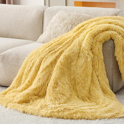 Bedsure GentleSoft Fluffy Fuzzy Faux Fur Throw Blanket for Couch, Soft Sherpa Fleece Cozy Gifts for Women, Plush Bed Blanket Room Decor for Men, Thick Warm Minky Teen Gifts Winter Bedding