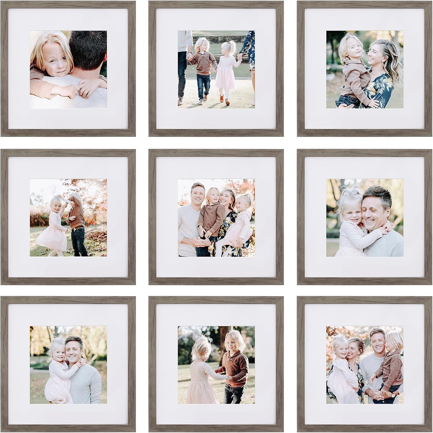Sheffield Home 9 Piece Gallery Wall Frame Set, 11x14 in. matted to 8x10 in. (Matte Black)
