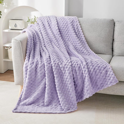 EXQ Home Fleece Throw Blanket for Couch or Bed - 3D Imitation Turtle Shell Jacquard Decorative Blankets - Cozy Soft Lightweight Fuzzy Flannel Blanket Suitable for All Seasons(50"×60",Beige)