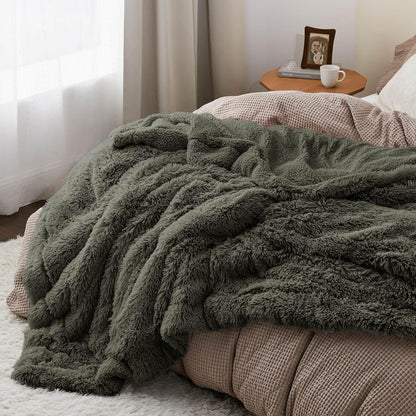 Bedsure GentleSoft Fluffy Fuzzy Faux Fur Throw Blanket for Couch, Soft Sherpa Fleece Cozy Gifts for Women, Plush Bed Blanket Room Decor for Men, Thick Warm Minky Teen Gifts Winter Bedding