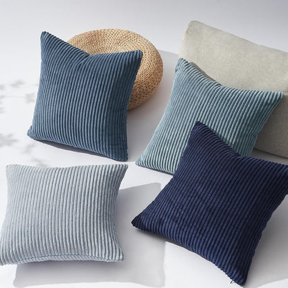 Topfinel Decorative Throw Pillow Covers Cushion Cases, Set of 4 Soft Velvet Modern Double-Sided Designs, Mix and Match for Boho Farmhouse Fall Home Decor (18x18 inch, Orange/Teal)