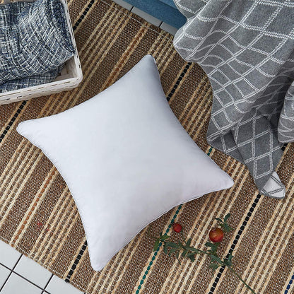 Oubonun 18"x18" Pillow Inserts (Set of 2) - Throw Pillow Inserts with 100% Cotton Cover - 18 Inch Square Interior Sofa Pillow Inserts - Decorative Pillow Insert Pair - White Couch Pillow