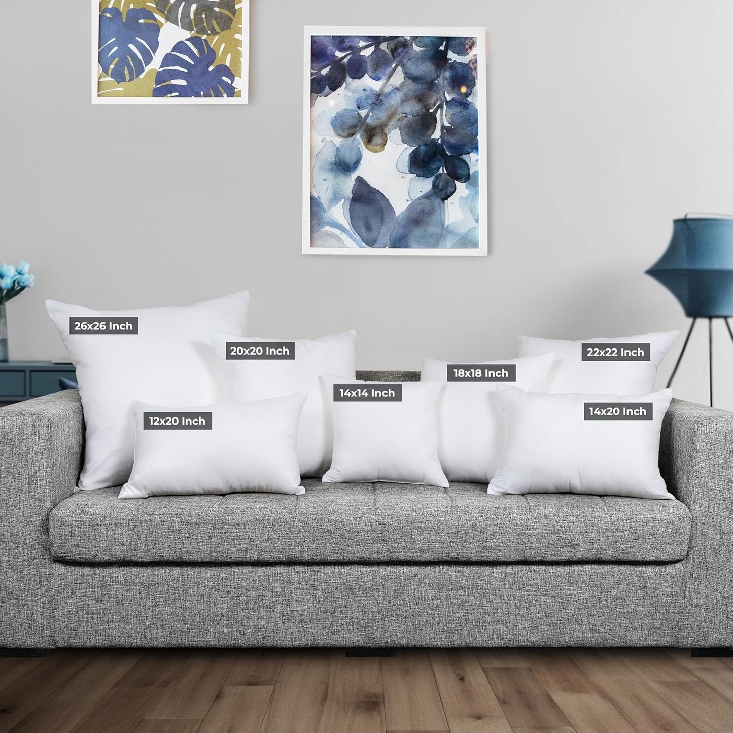 Utopia Bedding 18x18 Pillow Inserts, Set of 2, White – Indoor Decorative Throw Pillows for Bed, Sofa & Couch – Soft, Supportive & Fluffy Cushion Inserts