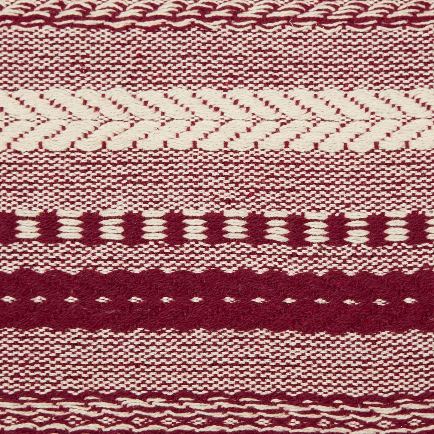 DII Farmhouse Braided Stripe Table Runner Collection, 15x72 (15x77, Fringe Included), Black