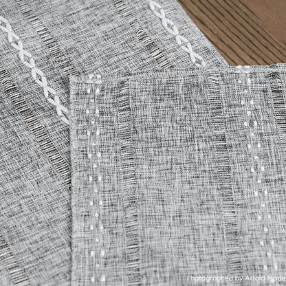 Artoid Mode Beige Rustic Cotton Linen Table Runner, Seasonal Embroidered Hollow Kitchen Dining Table Decoration for Home Party Decor 13x72 Inch