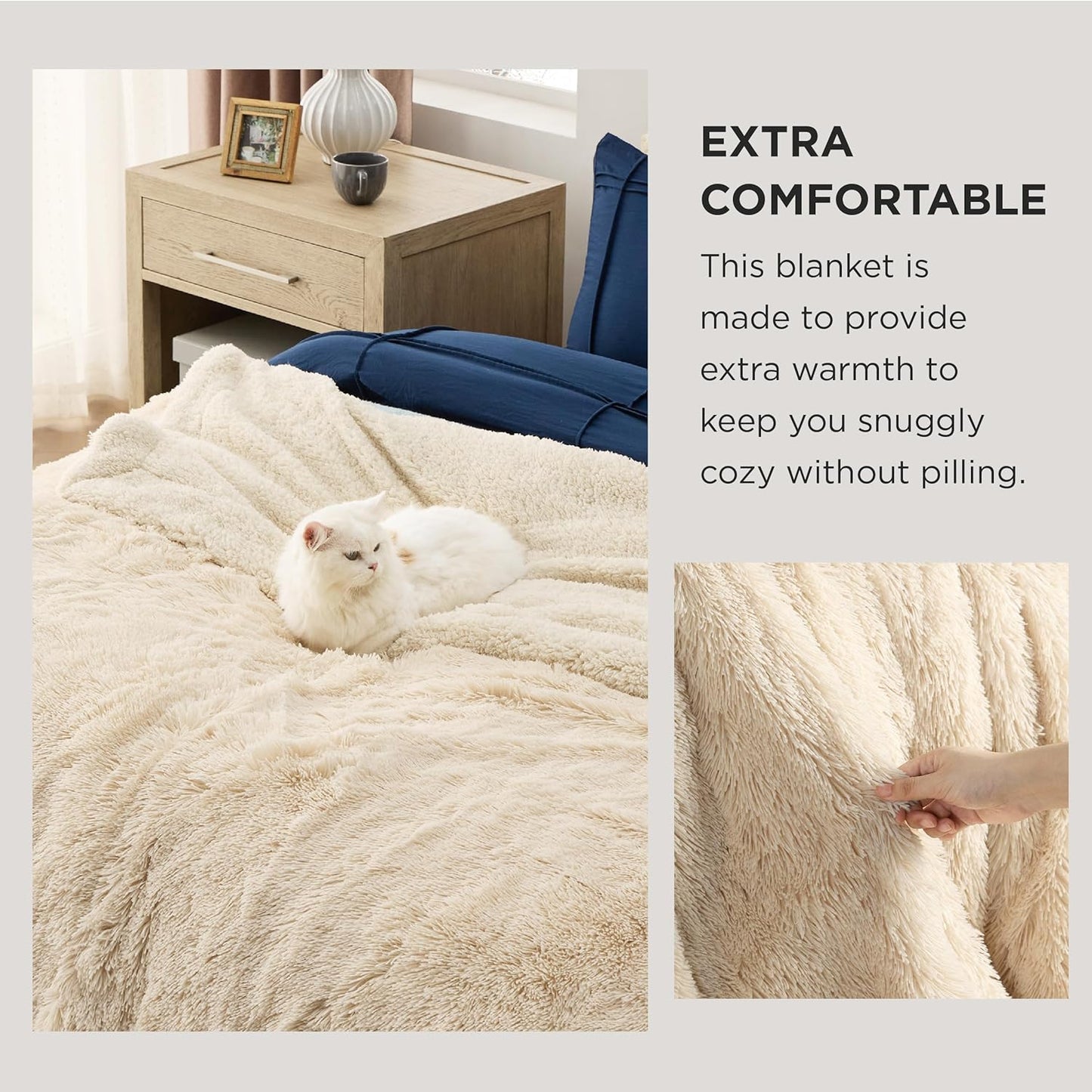 Bedsure GentleSoft Fluffy Fuzzy Faux Fur Throw Blanket for Couch, Soft Sherpa Fleece Cozy Gifts for Women, Plush Bed Blanket Room Decor for Men, Thick Warm Minky Teen Gifts Winter Bedding