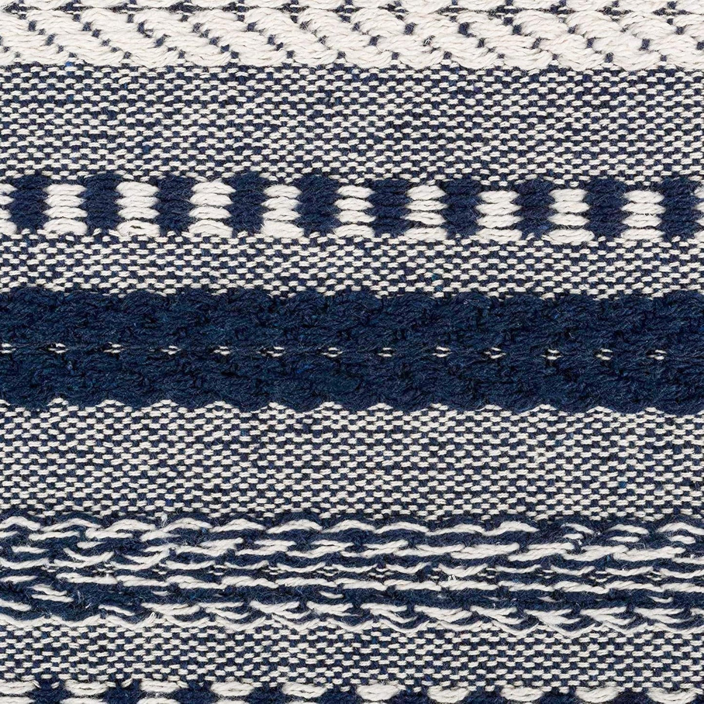 DII Farmhouse Braided Stripe Table Runner Collection, 15x72 (15x77, Fringe Included), Black