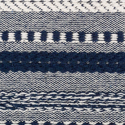 DII Farmhouse Braided Stripe Table Runner Collection, 15x72 (15x77, Fringe Included), Black