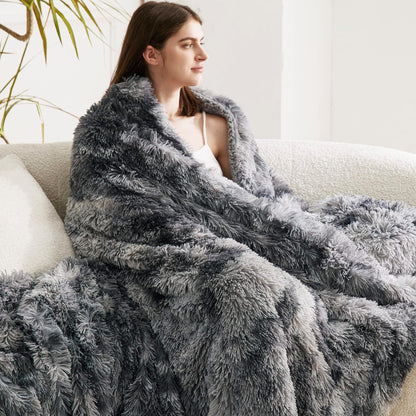 Bedsure GentleSoft Fluffy Fuzzy Faux Fur Throw Blanket for Couch, Soft Sherpa Fleece Cozy Gifts for Women, Plush Bed Blanket Room Decor for Men, Thick Warm Minky Teen Gifts Winter Bedding