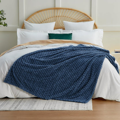 EXQ Home Fleece Throw Blanket for Couch or Bed - 3D Imitation Turtle Shell Jacquard Decorative Blankets - Cozy Soft Lightweight Fuzzy Flannel Blanket Suitable for All Seasons(50"×60",Beige)