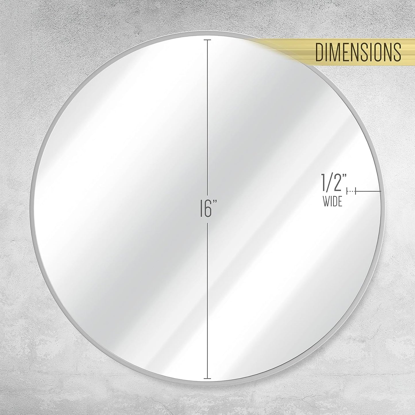 Gold Circle Wall Mirror 24 Inch Round Wall Mirror for Entryways, Washrooms, Living Rooms and More (Gold, 24")