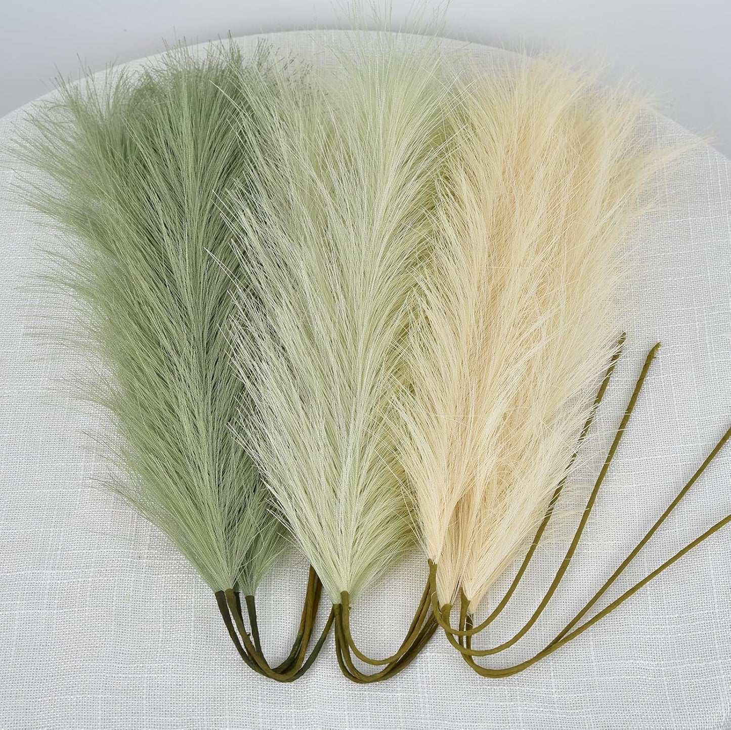 LSKYTOP Orange Pampas Grass Decor,23Inch 12pcs Faux Pampas Grass Bouquets Artificial Pampas Fake Pampas Flower for Home Living Room Bedroom Vase Decor