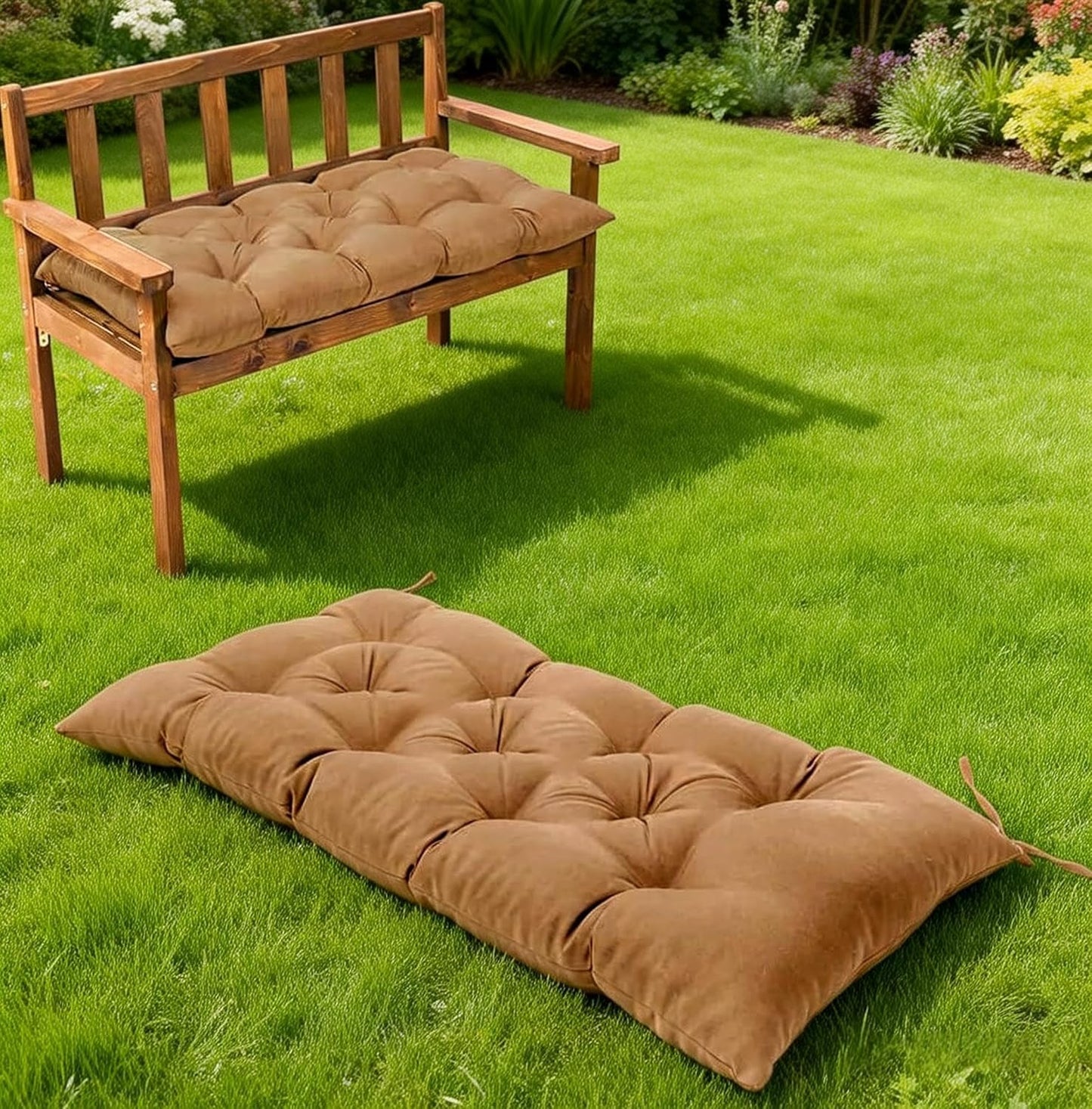 Waterproof & Sun-Resistant Outdoor Bench Cushion - Universal Fit for Patio Chairs, Swing Seats.Lounger Seat Cushions Outdoor Loveseat Bench Seat Pads (Navy,39.4 X 19.7 Inch)