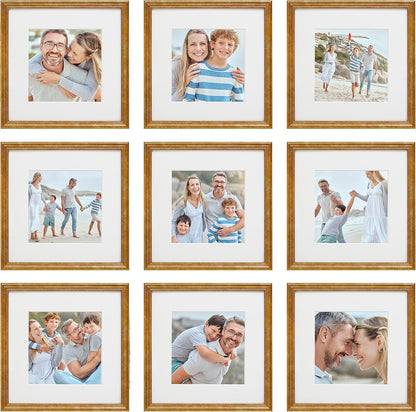 Sheffield Home 9 Piece Gallery Wall Frame Set, 11x14 in. matted to 8x10 in. (Matte Black)